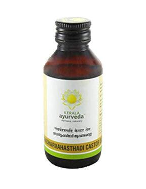 Kerala Ayurveda Gandharvahastadi Castor Oil 100 ml for improving digestive disorders, back pain, rheumatic complaints