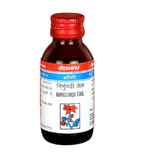 Baidyanath Nirgundi Tail 50ml for Rheumatic joint pain, Carbuncle, An abscess