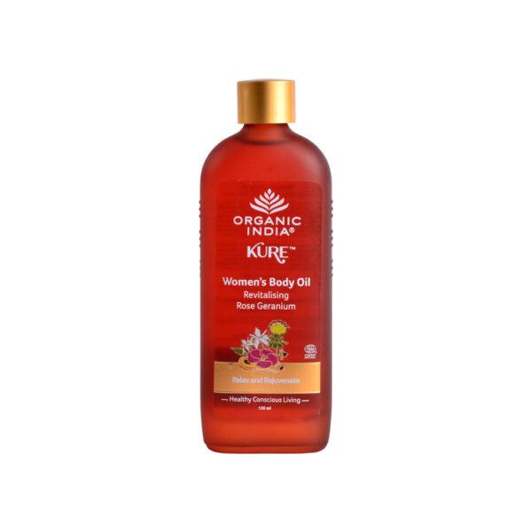 Organic India Kure Women’s Body Oil Revitalising Rose Geranium 120 ml
