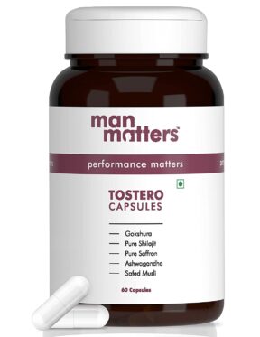 Man Matters Pure Himalayan Shilajit Ashwagandha, Gokshura, Safed Musli & Kesar Capsules | 20 Natural Herbs | 60 Tablets
