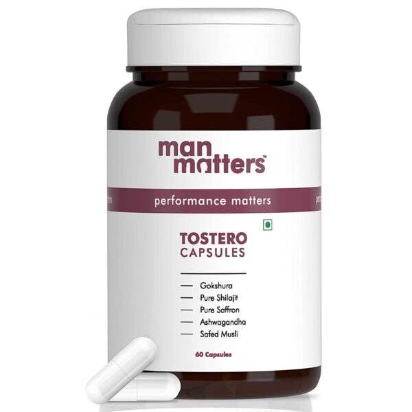 Man Matters Pure Himalayan Shilajit Ashwagandha, Gokshura, Safed Musli & Kesar Capsules | 20 Natural Herbs | 60 Tablets