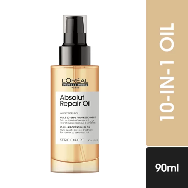 L'Oreal Professionnel Absolut Repair Oil 10-In-1 Multi-benefit Leave In Hair Serum, Serie Expert(90ml)