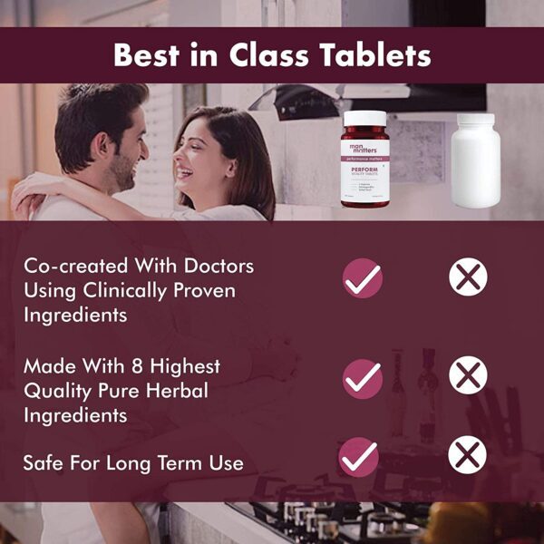 Man Matters Ashwagandha, Safed Musli, Gokshura, Kaunch beej & L' Arginine Tablets | Indian Ginseng| | 8 Natural Herbs | No Side Effects| 60 Tablets - Image 2