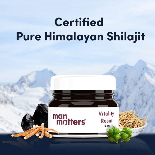 Man Matters Original Himalayan Shilajit Resin with Ashwagandha, Gokshura & Safed Musli | Ayurvedic, Natural & Veg |15 grams - Image 4