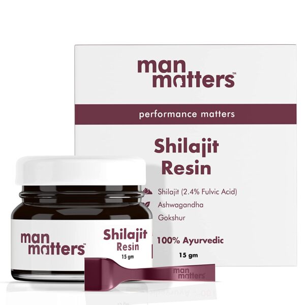 Man Matters Original Himalayan Shilajit Resin with Ashwagandha, Gokshura & Safed Musli | Ayurvedic, Natural & Veg |15 grams