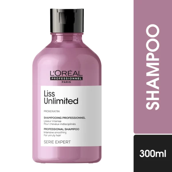 L'Oreal Professionnel Liss Unlimited Shampoo with Pro-Keratin and Kukui Nut Oil, Serie Expert(300ml)