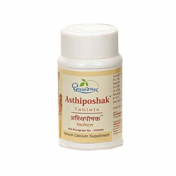 Dhootapapeshwar Asthiposhak Tablet 60 tablet for hair loss, cracked nails, Calcium deficiency