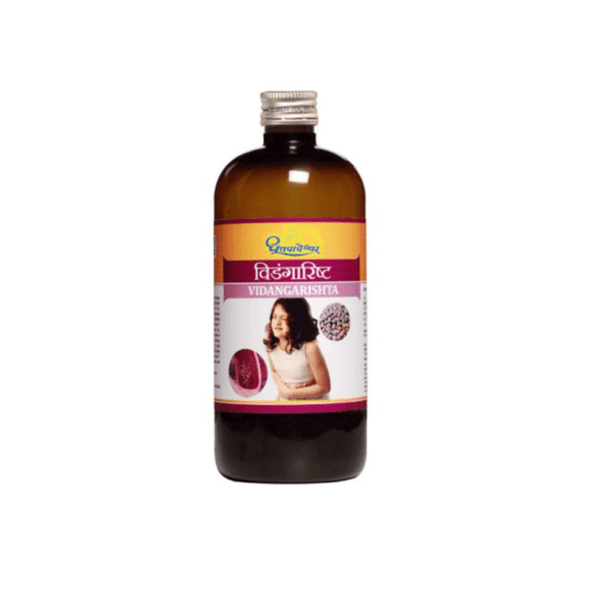 Dhootapapeshwar Vidangarishta 450ml for stomach ache, digestive disorders, loss of appetite