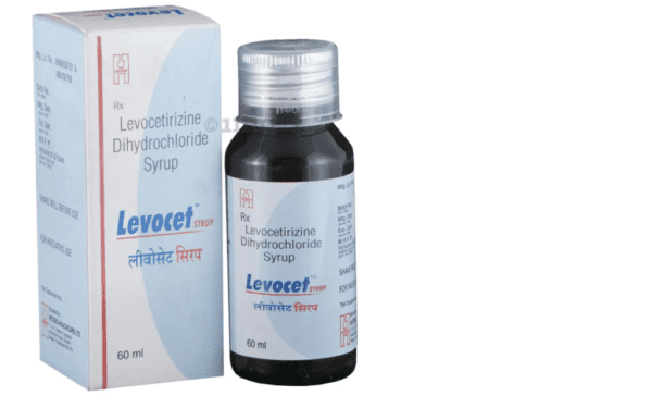 Levocet Syrup 60ml for Allergic conditions, blocked or runny nose, sneezing, and itchy or watery eyes