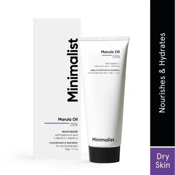 Minimalist 5% Marula Oil Face Moisturizer With Hyaluronic Acid & Vitamin F & E For Dry Skin(50 g)