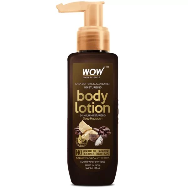 Wow Skin Science Shea Butter And Cocoa Butter Moisturizing Body Lotion(100ml)