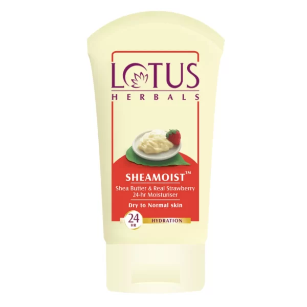 Lotus Herbal Sheamoist Shea Butter & Real Strawberry 24hr Moisturiser(60gm)