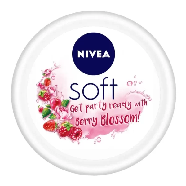 NIVEA Soft Light Moisturizing Cream Berry Blossom Fragrance With Vitamin E & Jojoba Oil(200ml)