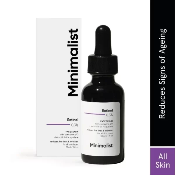 Minimalist 0.3% Retinol Face Serum With Coenzyme Q10 For Reduces Fine Lines & Wrinkles(30ml)