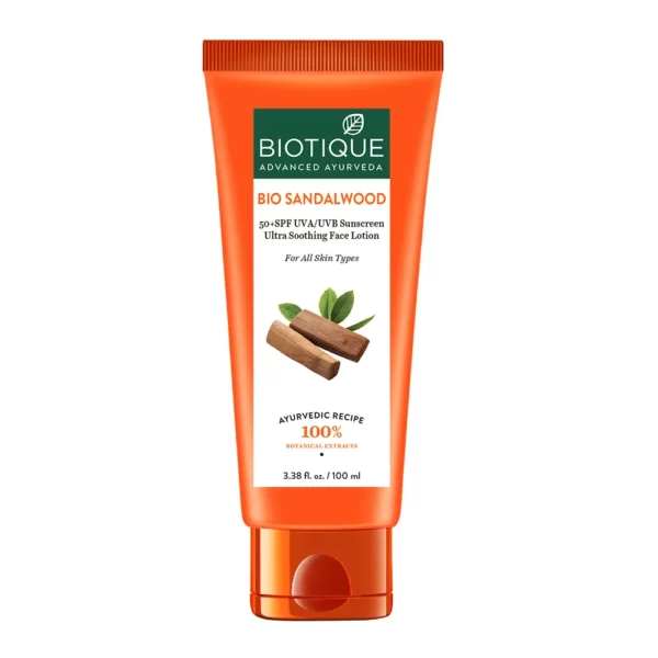Biotique Bio Sandalwood 50+ SPF Sunscreen Ultra Soothing Face Lotion(100ml)