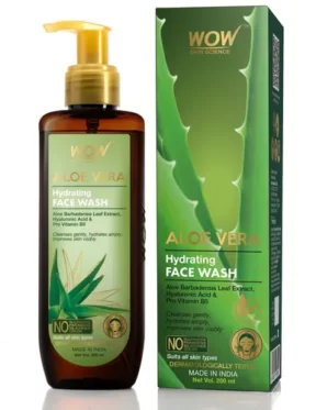 WOW Skin Science Aloe Vera Hydrating Gentle Face Wash Bottle(200ml)