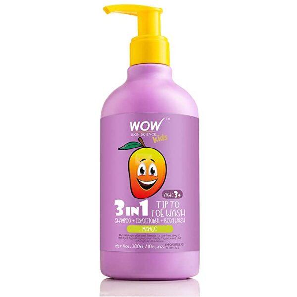 WOW Skin Science Kids Strawberry 3 in 1 Tip to Toe Wash - Shampoo + Conditioner + Body wash(300ml)