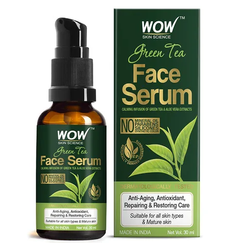 WOW Skin Science Green Tea Face Serum - No Mineral Oil, Parabens, Silicones & Synthetic Color(30ml)