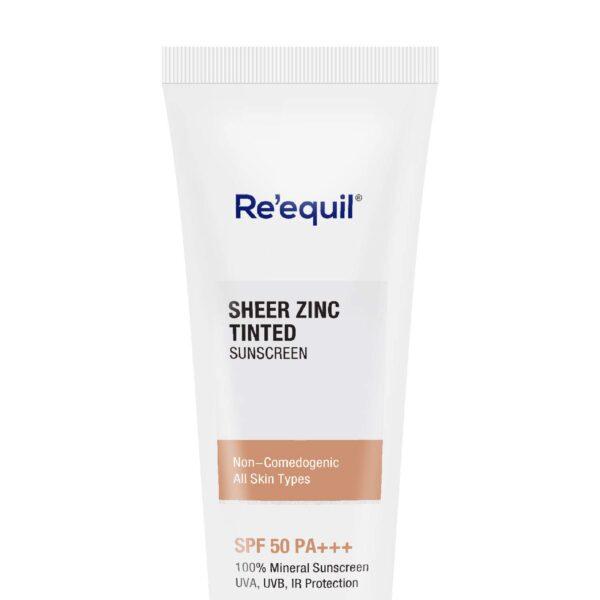 Re'equil Sheer Zinc Tinted Sunscreen Spf 50 Pa+++ 100% Mineral Sunscreen(50 g)