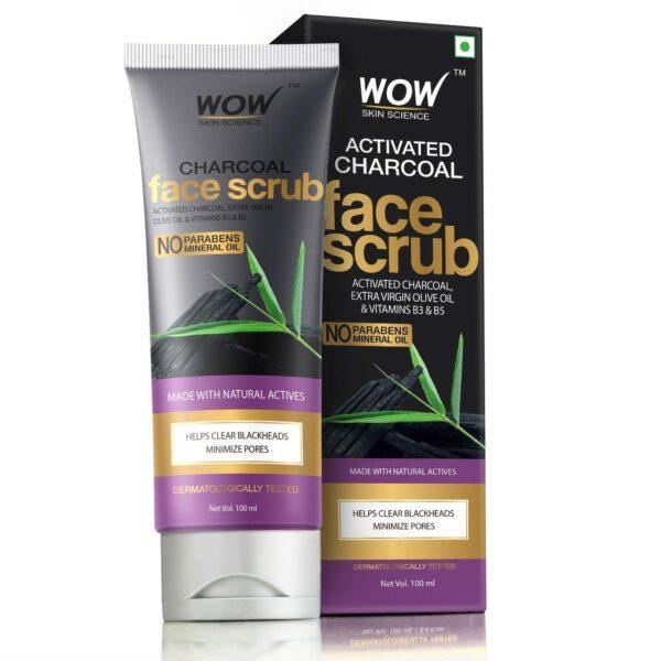 WOW Skin Science Activated Charcoal Face Scrub(100ml)