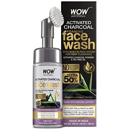 WOW Skin Science Foaming Activated Charcoal Face Wash For Deep Cleansing(150ml)