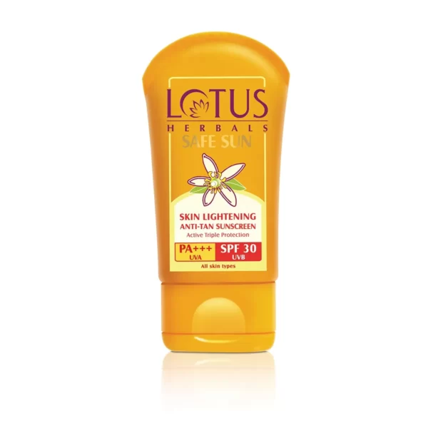 Lotus Herbals Safe Skin Lightening Anti – Tan Sunscreen Pa+++ SPF - 30 UVB(50gm)