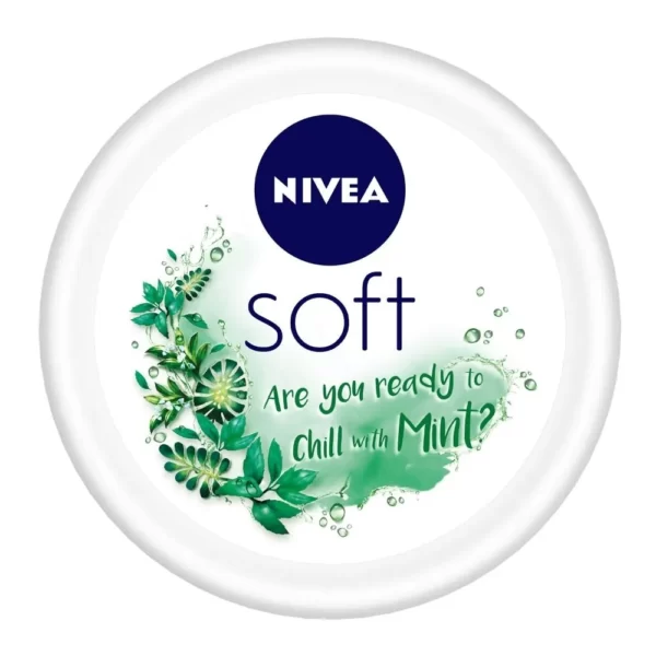 NIVEA Soft Light Moisturizing Cream Chilled Mint Fragrance With Vitamin E & Jojoba Oil(100ml)