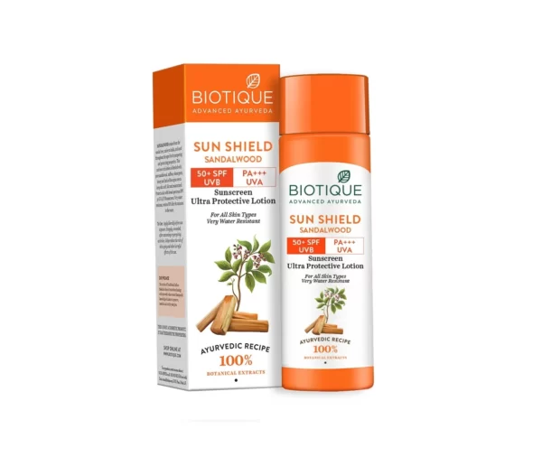 Biotique Sun Shield Sandalwood Ultra Protective Lotion 50+ SPF Sunscreen(120ml)