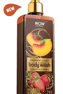 WOW Skin Science Strawberry & Peach Foaming Body Wash(250ml)