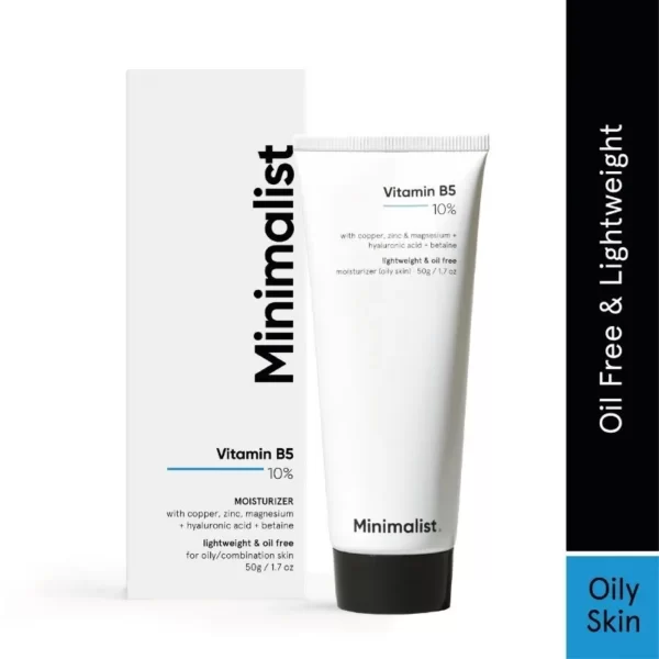 Minimalist 10% Vitamin B5 Oil Free Moisturizer With Zinc, Copper, Magnesium & Ha For Oily Skin(50 g)