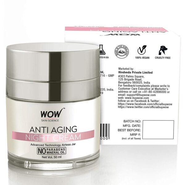 WOW Anti Aging No Parabens & Mineral Oil Night Cream – 50 ml