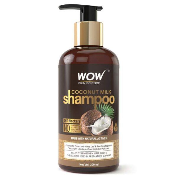 WOW Coconut Milk No Parabens, Sulphate, Silicone, Salt & Color Shampoo, 300 ml