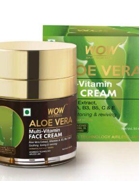 WOW Skin Science Aloe Vera Multi-Vitamin Face Cream – Light Quick Absorbing – For Normal to Oily Skin – No Parabens, Silicones, Color, Mineral Oil & Synthetic Fragrance – 50 ml