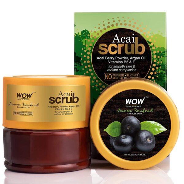 WOW Skin Science – Amazon Rainforest Collection – Rain Forest Acai Scrub – No Parabens, Mineral Oil, Silicones & Color – 200 ml