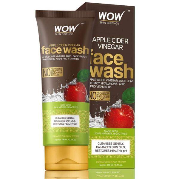 WOW Skin Science Apple Cider Vinegar Face Wash – No Parabens, Sulphate, Silicones & Color – 100 ml