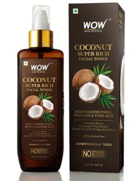 WOW Skin Science Coconut Super Rich Facial Toner for Hydrating & Toning Skin – For All Skin Types – No Parabens, Sulphate & Silicones – 200 ml