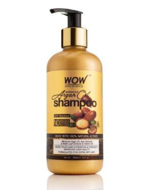 WOW Skin Science Moroccan Argan Oil Shampoo (with DHT Blocker) – No Sulphates, Parabens, Silicones, Salt & Colour – 300 ml