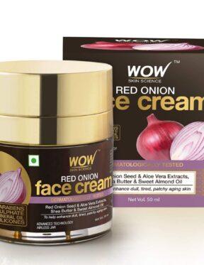 WOW Skin Science Red Onion Face Cream – Oil Free, Quick Absorbing – For All Skin Types – No Parabens, Silicones, Color, Mineral Oil & Synthetic Fragrance – 50 ml