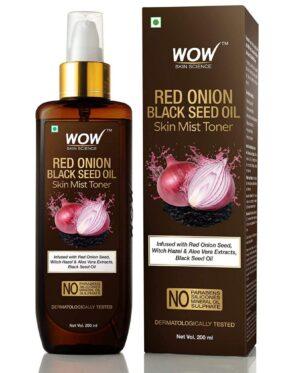 WOW Skin Science Red Onion Skin Mist Toner with Red Onion Seed, Witch Hazel & Aloe Vera Extracts, Black Seed Oil – For All Skin Types – Np Parabens, Silicones, Mineral Oil & Sulphate – 200 ml