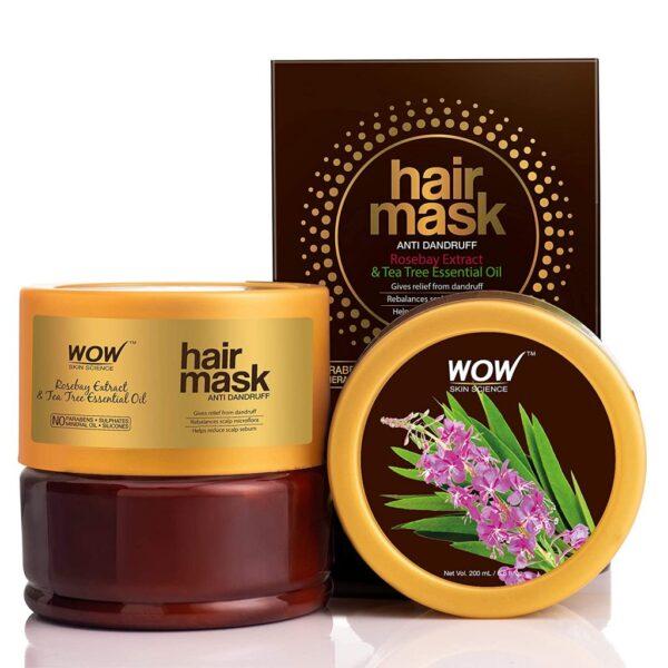 WOW Skin Science Rosebay Extract & Tea Tree Essential Oil Anti-Dandruff Hair Mask – 200 ml