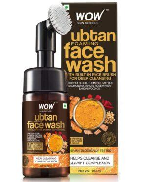 WOW Skin Science Ubtan Foaming Face Wash with Built-In Face Brush for deep cleansing – No Parabens, Sulphate, Silicones & Color – Face Wash (100 ml)