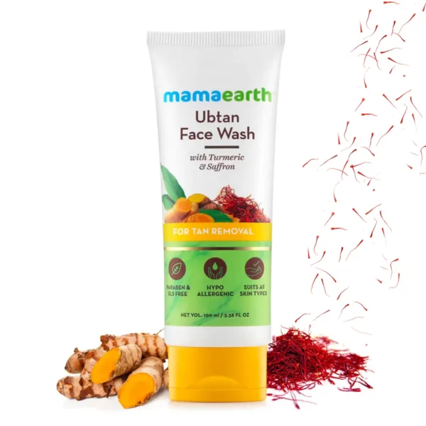 Mamaearth Ubtan Face Wash With Turmeric & Saffron For Tan Removal(100ml)