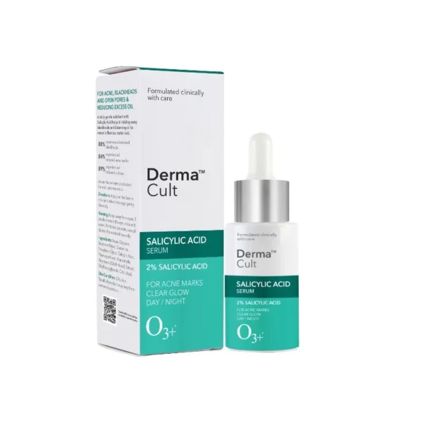 O3+ Derma Cult 2% Salicylic Acid Serum For Acne, Blackheads, Pore Tightening & Oil Control(30ml)