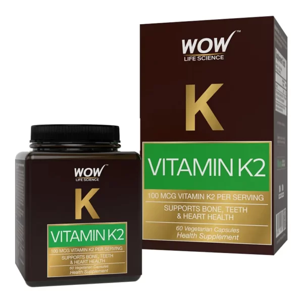 WOW Life Science Vitamin K2 Capsules (60 Vegetarian Capsules)(60 pcs)