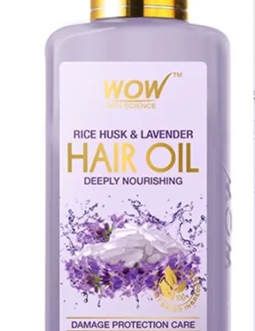 WOW Skin Science Rice Hair Oil With Rice Husk &lavender -no Mineral Oil, Silicones & Fragrance(150ml)