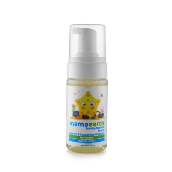 Mamaearth Foaming Face Wash For Kids With Aloe Vera And Coconut Based Cleansers(120ml)