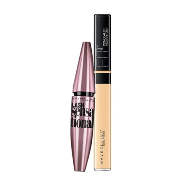 Maybelline New York Lash Sensational Waterproof Mascara + Fit Me Concealer - 25 Medium