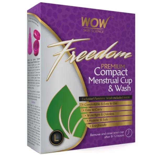 WOW Freedom Reusable Menstrual Cup and Wash Post Childbirth - Large (Above 30 Years)(60ml)