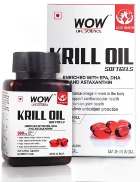 WOW Life Science Krill Oil Softgels 500mg Krill Oil - 30 Softgel Capsules