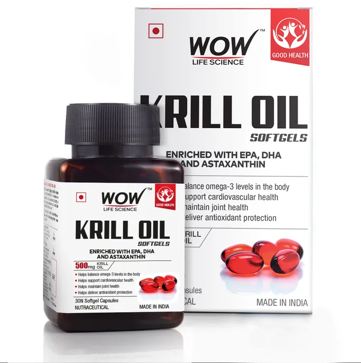 WOW Life Science Krill Oil Softgels 500mg Krill Oil - 30 Softgel Capsules